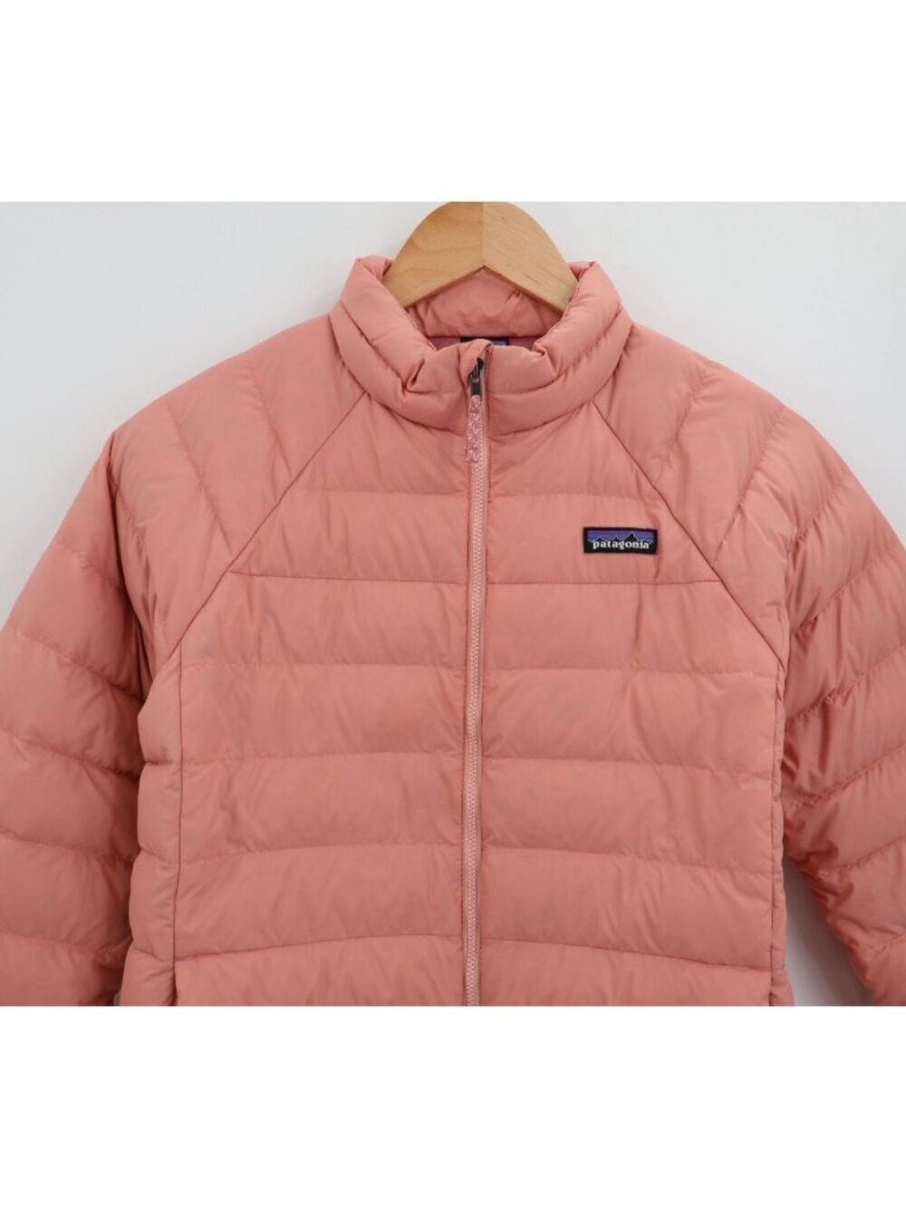 Patagonia Girls Down Sweater Jacket Size Large Pink Full Zip Puffer Outerwear - Picture 3 of 16